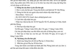 1011 Thư mời báo giá hóa chất, vật tư xét nghiệm nước