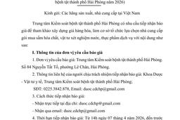 706 Thư mời báo giá hoá chất, vật tư xét nghiệm nước, thực phẩm dịch vụ