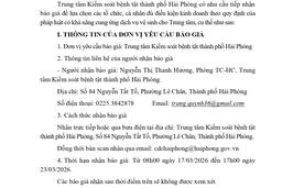 532 Thư mời chào giá cung cấp dịch vụ vệ sinh