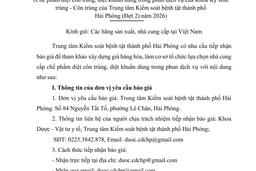 955 Thư mời báo giá Chế phẩm diệt côn trùng, diệt khuẩn dùng trong phun dịch vụ