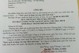 Công bố hợp quy Công ty cổ phần nước sạch Tân Trào 26.6.2025