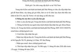 1921 Thư mời báo giá sửa chữa Tủ ấm, máy lắc