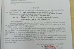 Công bố hợp quy Doanh nghiệp tư nhân kinh doanh nước sạch Hồng Phong. Nam An Phụ 15082026
