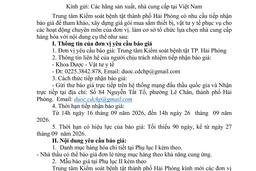 2303 Thư mời báo giá Mua sắm thiết bị theo dõi nhiệt độ tự động, nhiệt ẩm kế tự ghi, nhiệt kế thuỷ tinh chuyên dụng