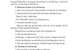 1332 Chào giá cung cấp dịch vụ sủa trần tầng 3, Trạm xử lý nước thải