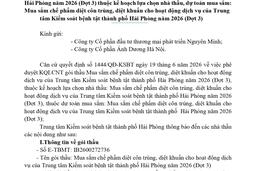 1456 Thông báo kết quả lựa chọn nhà thầu