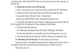 1311 Thư mời báo giá cung cấp thiết bị phòng cháy, chữa cháy