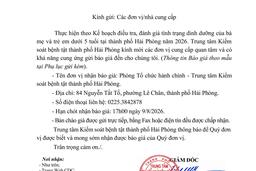 1867 Thư mời báo giá dịch vụ phục vụ đợt điều tra, đánh giá tình trạng dinh dưỡng của bà mẹ và trẻ em dưới 5 tuổi tại TP Hải Phòng năm 2026